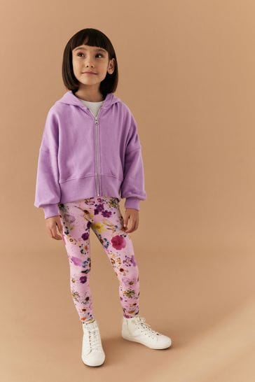 Buy Pink Floral Printed Leggings (3-16yrs) from Next Canada