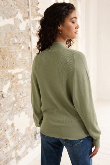 Buy Sage Green Rib Dolman Sleeve Cardigan from Next