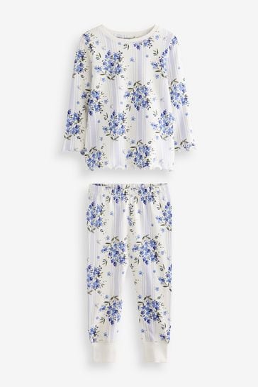 Buy Blue/White Bluebell Floral Pyjamas 3 Pack (9mths-16yrs) from Next