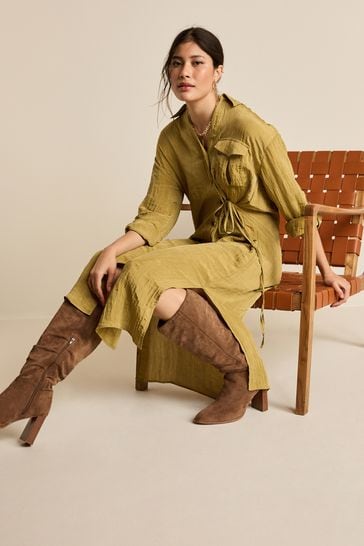 Olive green utility dress sales