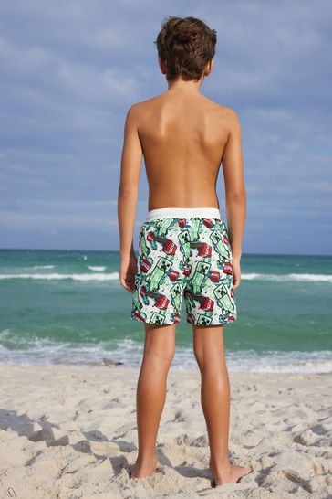 Buy Minecraft Green Swim Shorts 3 16yrs from Next