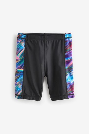 Buy Black/Blue Longer Length Stretch Swim Shorts (3-16yrs) from Next ...