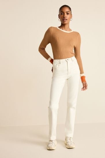 Camel discount ribbed jumper
