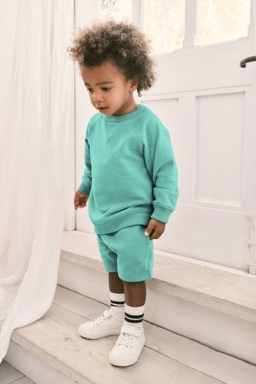 Mint Green Oversized Sweatshirt and Shorts Set (3mths-7yrs)