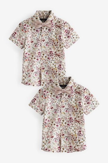 Short sleeve shirt best sale and bow tie