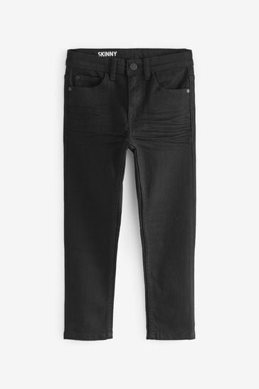 Buy Black Denim Skinny Fit Cotton Rich Stretch Jeans (3-17yrs