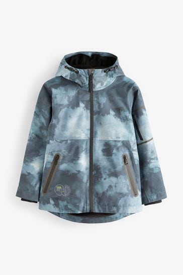 Abrigo impermeable con forro polar gris/azul (3 - 17 años)