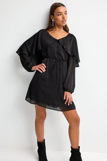 Black cape deals mini dress