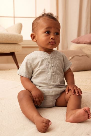 Neutral Woven Top And Bottoms Set (0mths-2yrs)