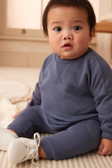 Blue Cosy Baby Sweatshirt And Joggers 2 Piece Set