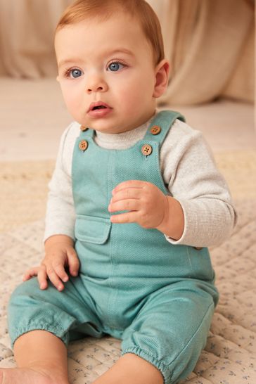 Buy Teal Blue Baby Dungarees And Bodysuit Set (0mths-2yrs) from Next  Luxembourg