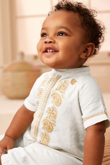 White Occasion Baby Romper (0mths-2yrs)