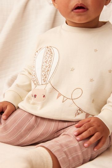 Pink Cream 2pc Baby Sweater Trousers Set