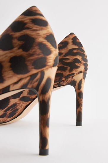 Leopard print court shoes mid heel online