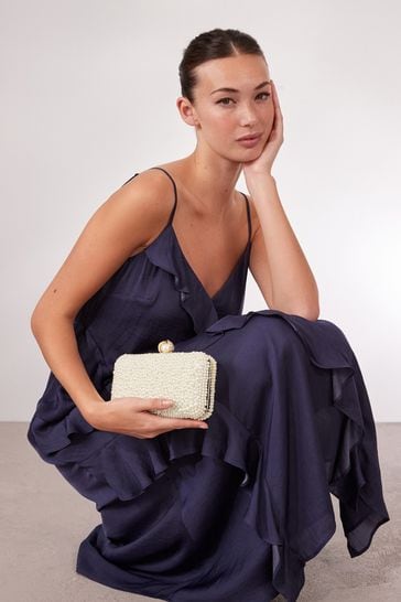 Next white cheap clutch bag