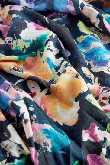 Feel the music navy blue floral print maxi dress on sale