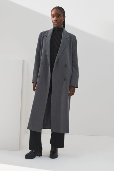 Grey Maxi Blazer Coat
