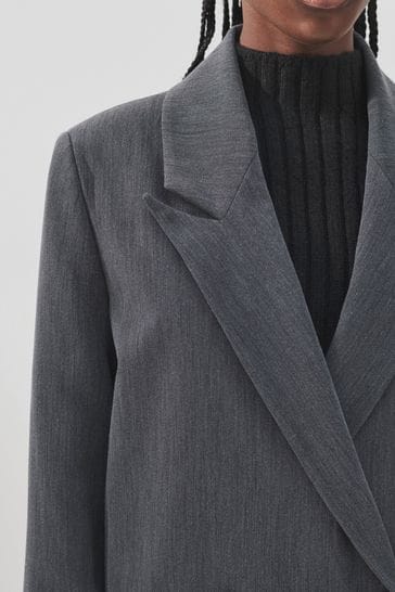 Grey Maxi Blazer Coat