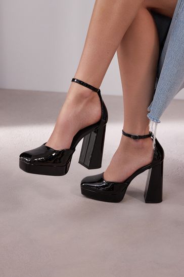 Black High Heels - Patent Leather Heels - Platform High Heels - Lulus