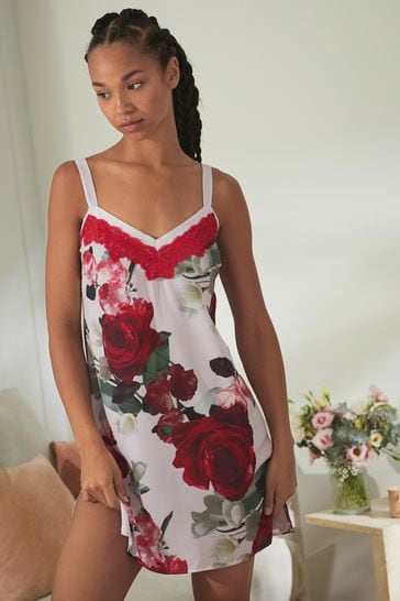 B by Ted Baker Floral Satin Lace Slip Night Dress