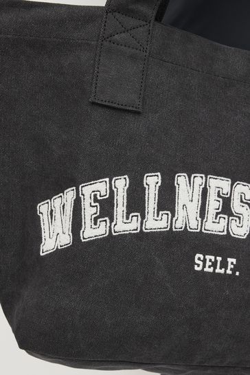 Buy Navy Blue Self. Wellness Tote Bag from Next