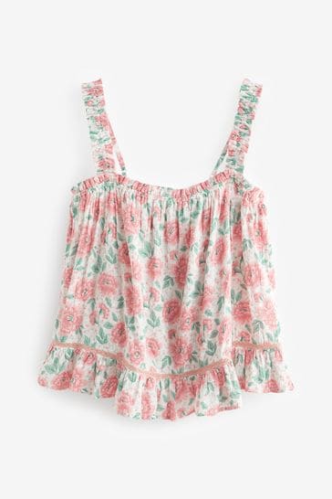 Buy Laura Ashley Pink Wild Roses Print Textured Cotton Cami Pyjamas from  Next