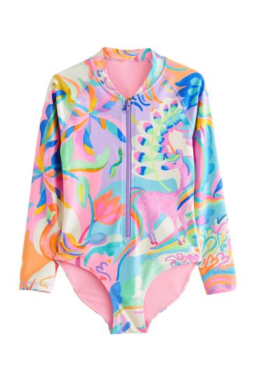 Buy Multi Bright Unicorn Long Sleeved Swimsuit 3 16yrs from Next