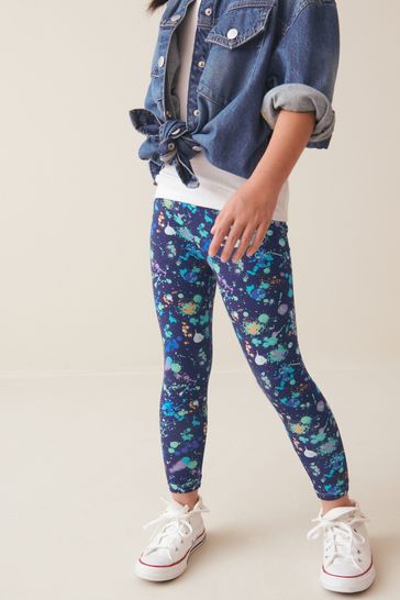 Buy Navy Blue Splat Printed Leggings 3 16yrs from Next