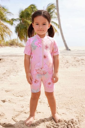 Pink Floral Sunsafe Swimsuit (3mths-7yrs)