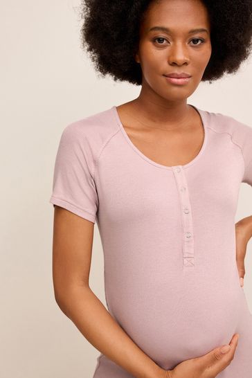 Buy Mauve Purple Maternity Rib Nursing Nightie from Next