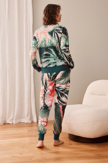 Adidas green floral 2025 tracksuit
