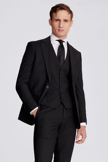 MOSS Tailored Fit Black Stretch Suit: Jacket