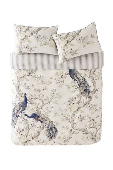 Laura Ashley Midnight Belvedere Cotton Sateen Duvet Cover and Pillowcase Set