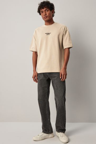 Stone Relaxed Fit Graphic Heavyweight T-Shirt