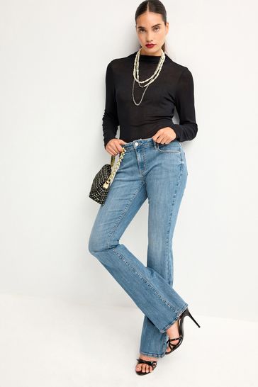 Smoky Blue Low Bootcut Jeans