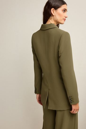 Buy Khaki Green Tailored Crepe Single Breasted Blazer from Next