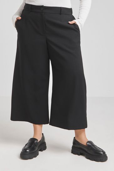 Simply Be Black Cullotte Workwear Trousers