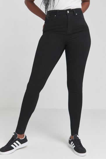 Simply Be Highwaisted Super Stretch Skinny Black Jeans
