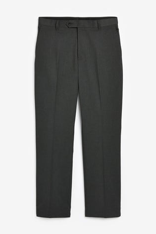 Charcoal Grey Regular Fit Trousers With Stretch