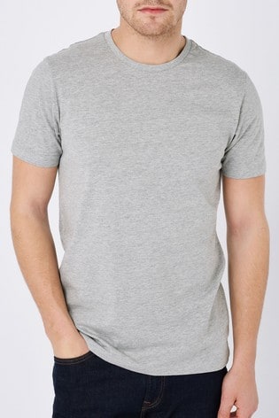 Buy Grey Marl Slim Fit Essential Crew Neck T-Shirt from the Next UK ...