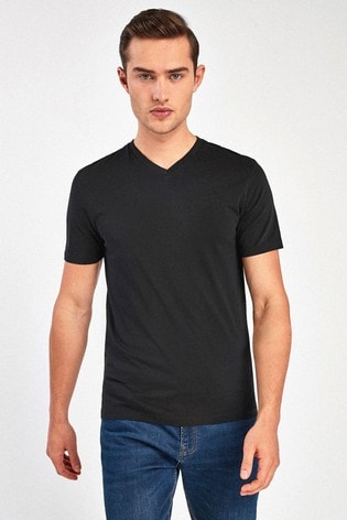 Buy Black Slim Essential V-Neck T-Shirt from the Next UK online shop