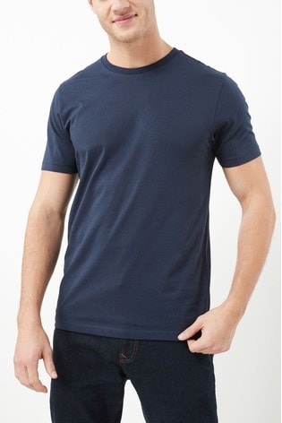 Buy Blue Navy Slim Fit Essential Crew Neck T-Shirt from the Next UK ...