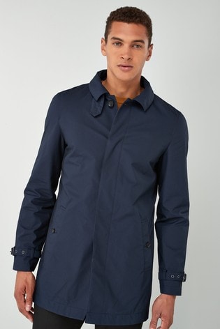 Navy British Millerain Signature Mac Shower Resistant Coat