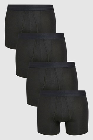 Signature Black Bamboo A-Front Boxers 4 Pack