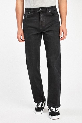 Black Next Essential Stretch Relaxed Fit Jeans