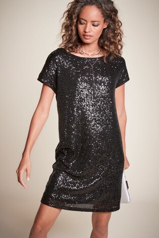 Buy Black Sequin Dress from the Next UK 
