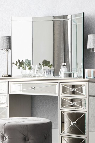 Bevelled Dressing Table Mirror From, Mirrored Dressing Table With Drawers Uk