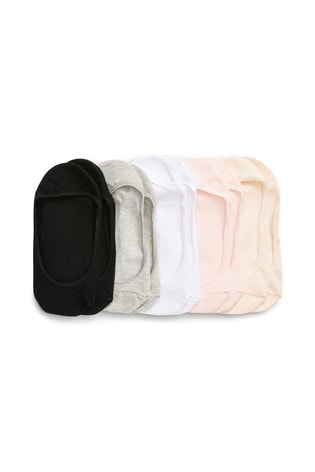 Pack de 5 pares de calcetines invisibles de corte bajo en negro/neutro