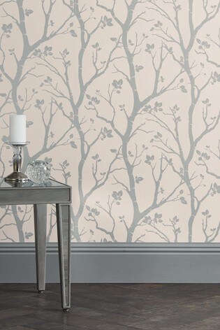 Buy Paste The Wall Silver Woods Wallpaper from the Next UK ...