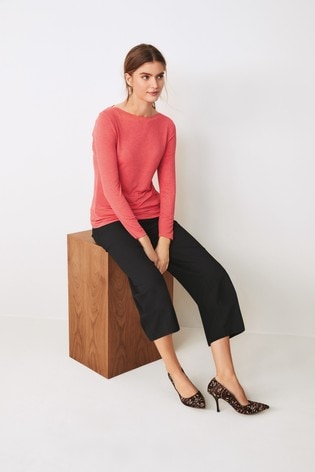 Buy Coral Long Sleeve Slash Neck Top from the Next UK online shop
